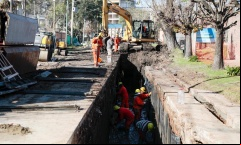 El Municipio avanza con la nueva obra hidráulica en el centro de Pilar